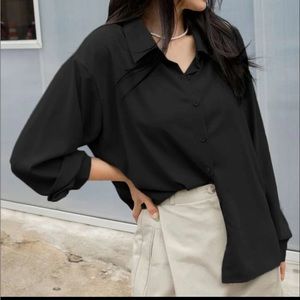 Oversized, black blouse, size small
